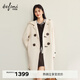 伊芙麗（eifini）伊芙麗學(xué)院風(fēng)連帽牛角扣毛呢外套氣質(zhì)大衣2025冬裝新款 米色 中長(cháng)款 M 110-120斤