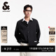杰克·瓊斯（JACK&JONES）男裝春季條紋商務(wù)休閑襯衫男寬松長(cháng)袖襯衣OVERSIZED薄外套 E40黑色 L