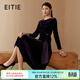 愛(ài)特愛(ài)（EITIE）優(yōu)雅氣質(zhì)紫色絲絨長(cháng)袖連衣裙收腰顯瘦通勤高級感冬季新款C2207050 紫霧色97 L 165