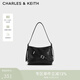 CHARLES&KEITH綁帶式時(shí)尚酷感水桶包腋下包生日禮物送女友CK2-80271629 Noir黑色 S