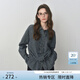 范思藍恩復古慵懶木耳邊泡泡格肌理襯衫女秋季2025新款襯衣3166 深藍色 S