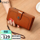 viney牛皮錢(qián)包女長(cháng)款大容量多卡位多功能手拿包高檔輕奢零錢(qián)包皮夾錢(qián)夾