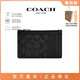 蔻馳（COACH）輕奢男士中長(cháng)款卡包外帶卡位證件包 CV764 黑灰 QBMI5