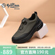 金利來(lái)（Goldlion）男鞋氣墊大底舒適耐磨旋轉扣休閑鞋G550430349RAE灰黑41