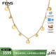 FENS珠寶  18K金項鏈女水滴純欲項鏈彩金鏈生日禮物 小圓片項鏈