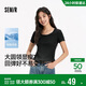 森馬（Semir）涼感T|短袖T恤女夏季短款緊身大圓領(lǐng)正肩純色基礎款101325100006