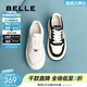 百麗（Belle）簡(jiǎn)約休閑板鞋女款厚底鞋B2457AM5預售 黑白 36 (230mm)