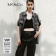 MO&Co.牛仔夾克搖滾亮片珠飾重工洗褪黑牛襯衫外套摩安珂boxyfit 牛仔黑色 S 160