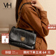 VANESSA HOGAN VH女包復古郵差包油蠟皮腋下單肩包斜挎通勤大容量托特生日禮物 黑色-中號