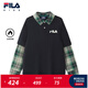 斐樂(lè )FILA兒童童裝上衣2026年春季新款男大童加絨翻領(lǐng)休閑套頭衛衣 傳奇藍-NV 150