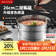 美廚（MAXCOOK）不銹鋼蒸鍋26cm二層蒸鍋湯鍋感溫設計單底燃氣爐電磁爐通用MCZ880