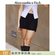 Abercrombie & Fitch美式性感氣質(zhì)亞麻混紡修身迷你半身裙短裙25夏季女裝143-5067 黑色 S (165/72A)