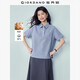 佐丹奴（Giordano）亞麻襯衣女夏季新款棉麻寬松半開筒條紋襯衫女短袖13346236