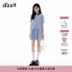 DZZITdzzit地素連衣裙25夏新款藍色格子小翻領(lǐng)航海穿搭裙子女 深藍色（連衣裙) S