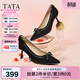 他她（TATA）女鞋2026春季新款尖頭高跟鞋羊皮女中高淺口單鞋UZG01AQ6 黑色 37