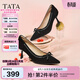 他她（TATA）女鞋2026春季新款尖頭高跟鞋羊皮女中高淺口單鞋UZG01AQ6 黑色 37