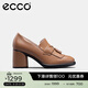 愛(ài)步（ECCO）高跟鞋女 優(yōu)雅流蘇深口牛皮粗跟正裝單鞋女  雕塑奢華222663 HL 淺棕色22266301291 36
