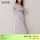 SNIDEL秋冬氣質(zhì)修身長(cháng)裙翻領(lǐng)露肩針織連衣裙SWCO245060 粉色 S （0）