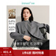 茵曼（INMAN）2025冬季女新款羊駝桑蠶絲雙面呢外套感雙排扣圓領(lǐng)短款大衣上衣 花灰色 M 161-165cm /101-110斤