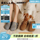 百麗（Belle）厚島吐司勃肯鞋女2026春新商場(chǎng)厚底增高休閑吐司鞋F3G1DAH6 灰色（2代-4CM增高）【周雨彤同款】 37