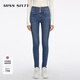 MISS SIXTY2025秋季新款牛仔褲女三環(huán)高腰緊身顯瘦小腳九分鉛筆褲 中藍 25