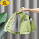 G.duck男童外套春款帥氣韓版兒童休閑男寶寶春季小童外穿夾克秋款洋氣潮 綠色拼接外套 100