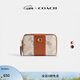 蔻馳（COACH）女士馬車(chē)印花ESSENTIAL小號環(huán)繞式拉鏈卡包 B4/粉筆白色 灰褐色
