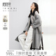 對白【100%綿羊毛】雙面呢毛呢外套女2025冬裝新款氣質(zhì)中長(cháng)款大衣 煙灰色 L