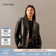 Calvin KleinJeans春秋女士美式潮流休閑ck機車(chē)風(fēng)大口袋西裝翻領(lǐng)寬松外套 BEH-太空黑 S