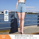 香影（xiangying）牛仔短褲女高腰2026春夏季新款復古顯瘦藍色a字闊腿寬松熱褲 牛仔藍 S