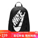 耐克（NIKE）男女雙肩包背包 大容量旅行包電腦書(shū)包休閑包DV1296-010 黑白