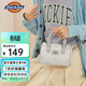 Dickies斜挎包女士單肩包迷你老花圓桶波士頓包百搭手拎包旅行禮物海鹽灰