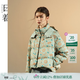 日著(zhù)（rizhuo）原創(chuàng  )女裝2024冬季新款蓬松保暖印花連帽立領(lǐng)工裝短羽絨服 塵綠 L