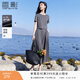 香影灰色休閑套裝女2026夏季新款正肩t恤半身裙兩件套一整套穿搭 深灰 M