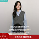 茵曼（INMAN） 針織馬甲女老錢(qián)風(fēng)V領(lǐng)薄冬季學(xué)院風(fēng)內搭毛衣上衣 蒼灰色 M
