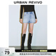 UR春季新款女裝時(shí)尚休閑百搭洗水藍色牛仔短褲UWG850084 藍色 26