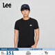 Lee商場(chǎng)同款修身版圓領(lǐng)漸變效果印花Logo男短袖T恤 黑色 M