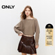 ONLY冬季簡(jiǎn)約一字領(lǐng)蝙蝠袖純色短款針織衫女|124413071 E11龍貓沙色 L