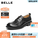 百麗（Belle）英倫風(fēng)牛津鞋女2026春季新款復古抓皺牛皮通勤單鞋B3061AA6 黑色 38