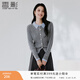 香影學(xué)院風(fēng)miu系灰色針織開(kāi)衫女2026春季新款絞花翻領(lǐng)假兩件毛衣 淺灰 L 165/88A/110-125斤