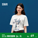 森馬（Semir）瘋狂動(dòng)物城短袖T恤女夏季卡通印花落肩寬松個(gè)性女生炸街上衣 本白10101 L
