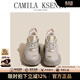CAMILA KSENIA老爹鞋女士2026新款春季復古網(wǎng)面透氣舒適厚底增高時(shí)尚百搭運動(dòng)鞋 灰色 36