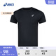 亞瑟士ASICS運動(dòng)T恤男子跑步短袖透氣舒適運動(dòng)上衣 2011D202-400 黑色 S