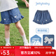 JELLYBABY兒童褲子短褲女童2026夏裝新款牛仔褲女寶寶童褲小童休閑褲褲子 牛仔藍-1 100 CM