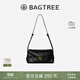 BAGTREE【明星同款】包包樹(shù)奶盒包頭層植鞣牛皮單肩腋下包斜挎包hobo包女 檀黑色-小號 高級小眾生日禮物女