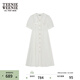 Teenie Weenie小熊女裝夏季法式簡(jiǎn)約優(yōu)雅白色質(zhì)感連衣裙氣質(zhì)百褶裙 白色 S