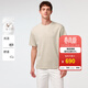 哈吉斯（HAZZYS）男裝 夏款男上衣華夫格垂感寬松圓領(lǐng)短袖T恤男ASTZE0BBX57 淺米色LI XL （180/100A 50）