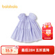 巴拉巴拉童裝女童連衣裙泡泡袖裙子夏季兒童A字裙子方領(lǐng)時(shí)尚百搭 粉紫70011 130