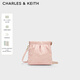 CHARLES&KEITH迷你菱格流浪包單肩斜挎雙肩包包女包生日禮物CK2-60782390 【S號】粉紅色Pink S