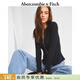Abercrombie & Fitch【修身顯瘦】小麋鹿圖案打底內搭開(kāi)衫上衣25秋冬女裝139-5707 黑色 XXS (160/76A)